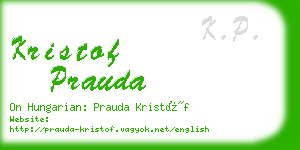 kristof prauda business card
